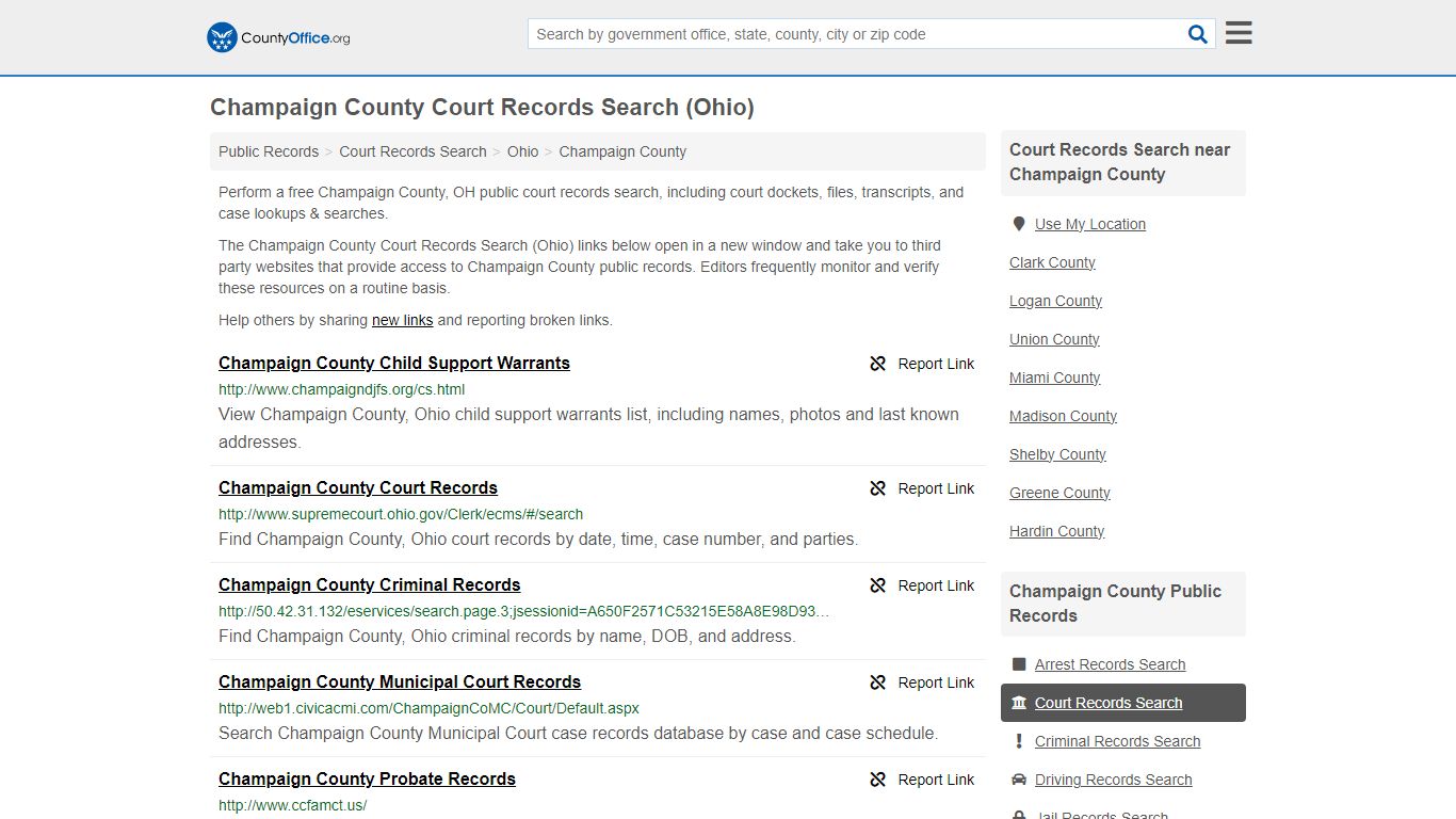 Champaign County Court Records Search (Ohio) - County Office